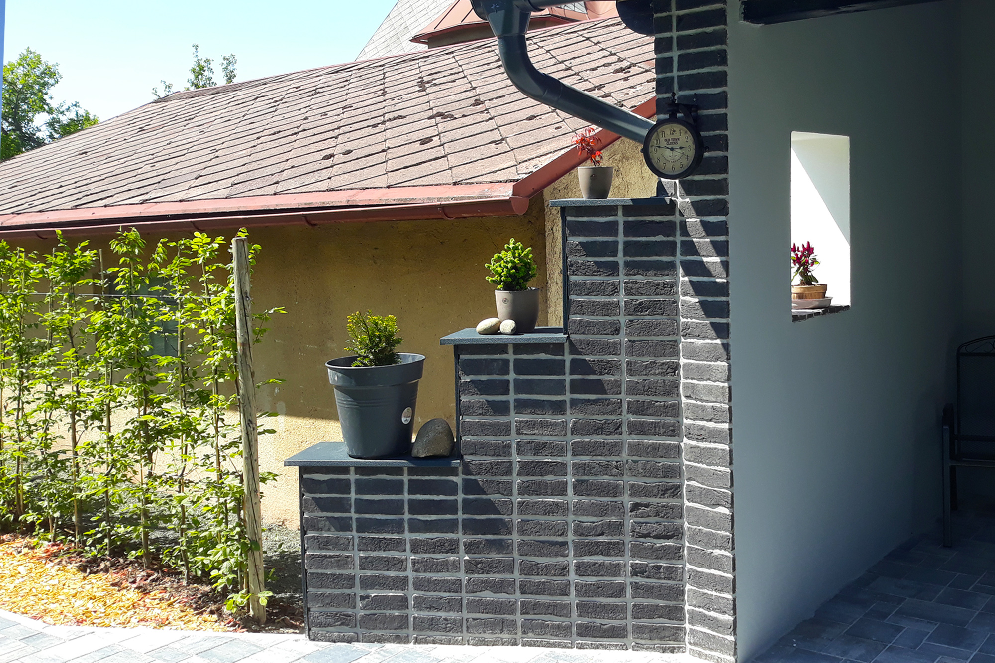 Zídka z lícových cihel Agora Grafietzwart