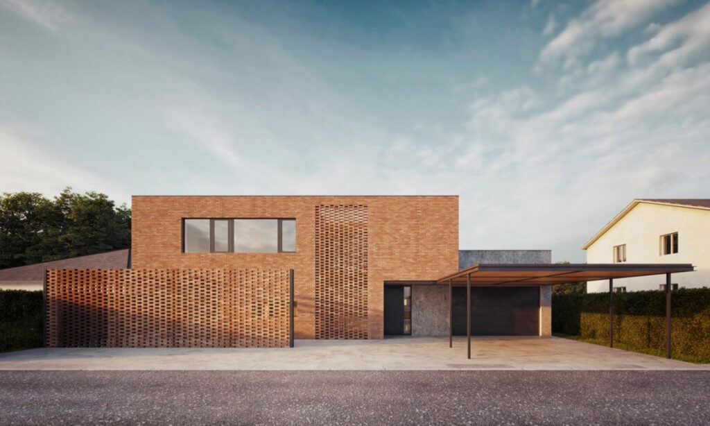 Vizualizace cihlové fasády