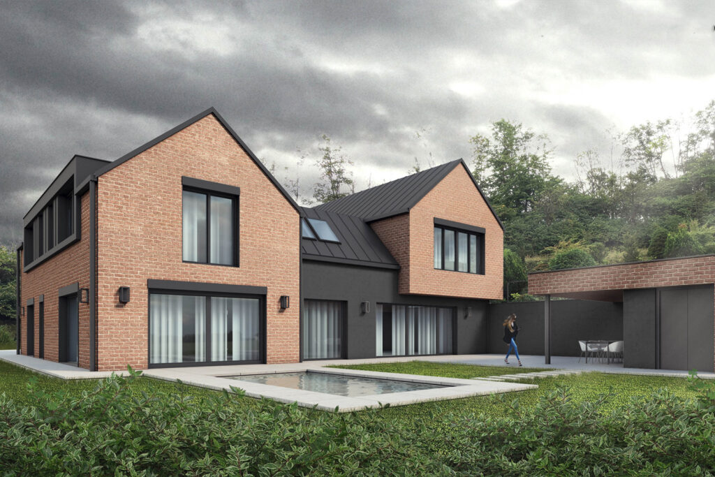 Vizualizace cihlové fasády